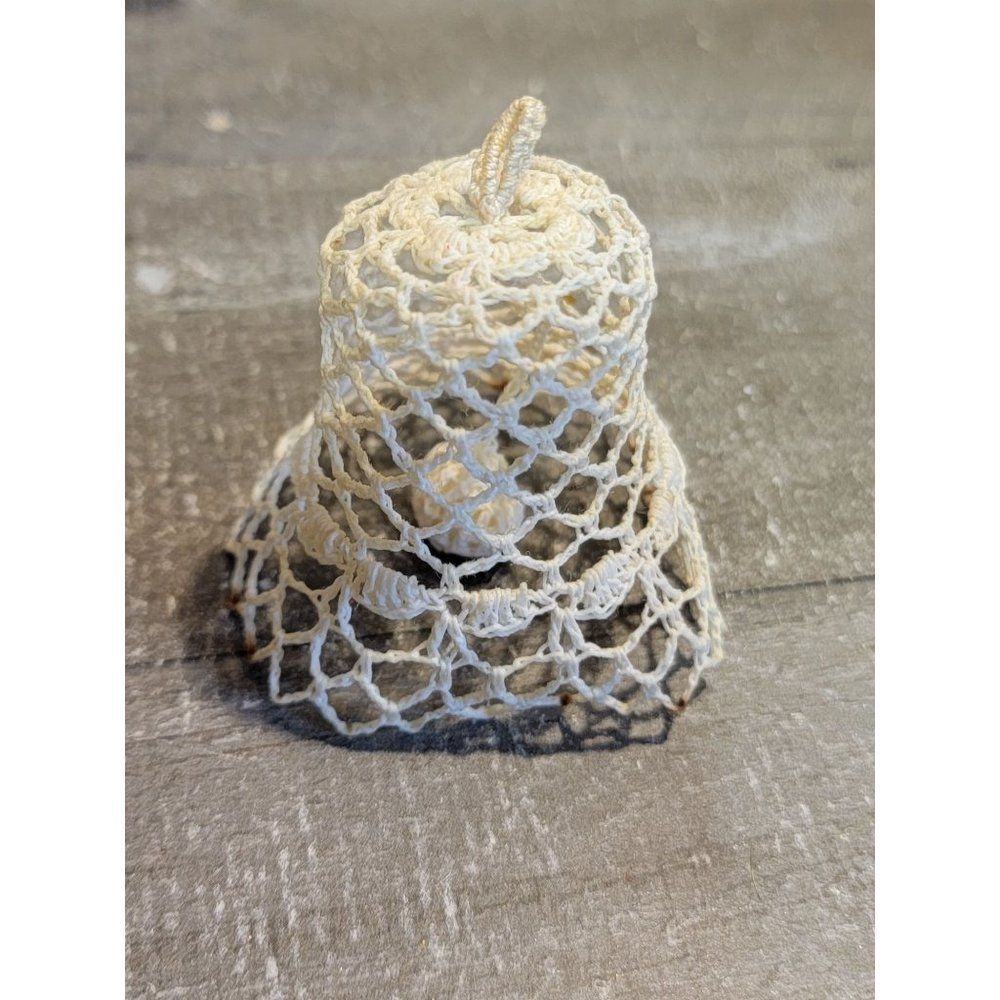 White crochet pattern Bell ornament Xmas decor